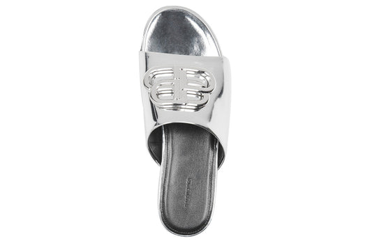 (WMNS) Balenciaga Oval Sandals Silver 614968W2AD18081