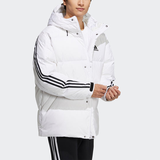 adidas 3st Puffy Dwn J Casual Sports Stay Warm hooded down Jacket White H20755