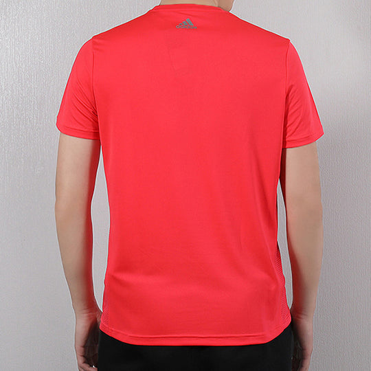 Men's adidas Running Sports Short Sleeve Red T-Shirt DQ2572