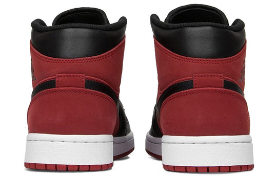 Air Jordan 1 Mid 'Reverse Banned Gym Red Black' 554724-610 Retro Basketball Shoes  -  KICKS CREW
