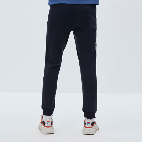 Men's FILA Side logo Long Pants Sports Pants Blue F61M948613F-NV Sweat Pants - KICKSCREW