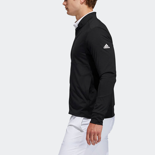 adidas Wind P Heat Jk Golf Athleisure Casual Sports Baseball Collar Jacket Black FS6974