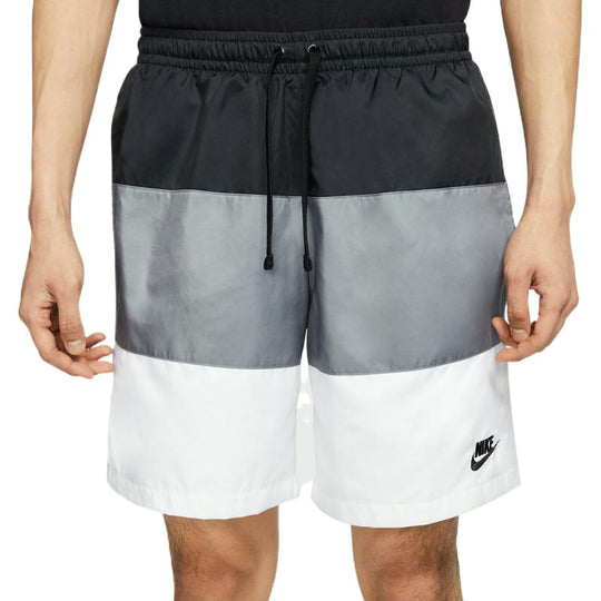 Men's Nike Contrast Color Stitching Small Label Woven Sports Shorts Black DQ2427-010
