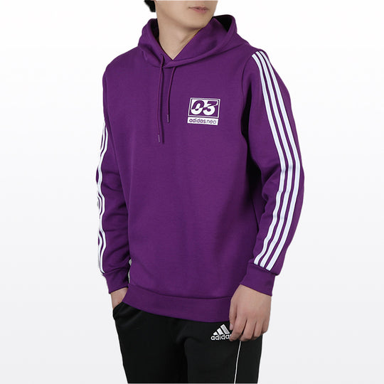 adidas neo Sports Pullover hooded Long Sleeves Purple GH7829