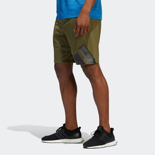adidas Solid Color Breathable Straight Logo Shorts Green HE6795