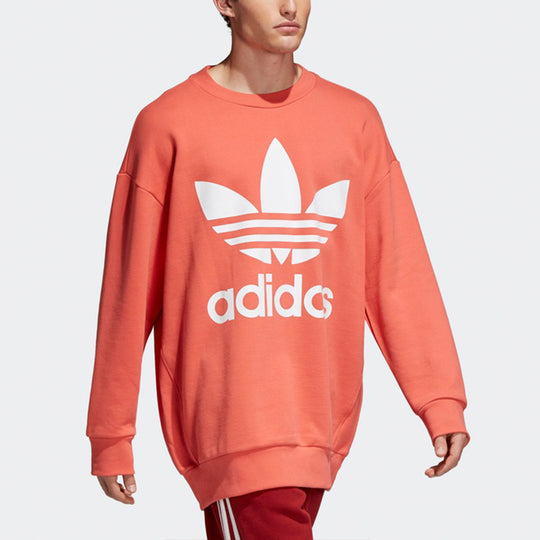 adidas originals Men's Sweatshirt Trefoil Oversized Red/Orange CW1237