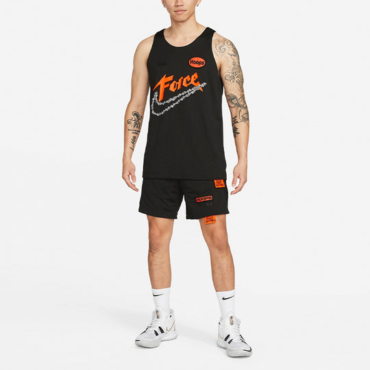 Men's Nike Sports Creative Printing Running Basketball Jersey/Vest Black DH6756-352