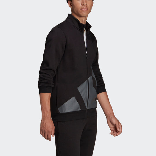 adidas Fleece Jacket M Logo Printing Sports Black HI1187