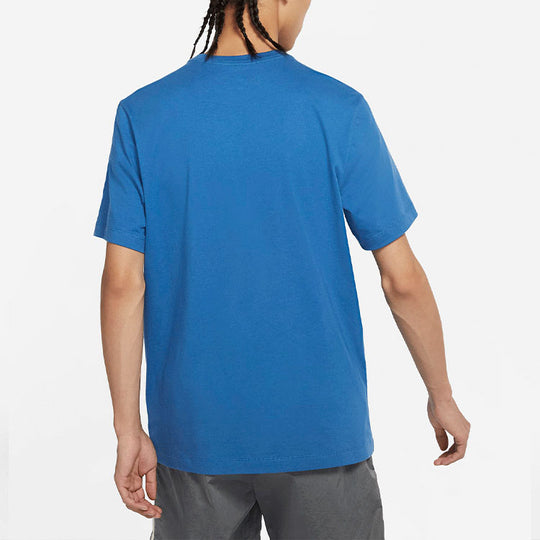 Nike Sportswear Swoosh Casual Sports Round Neck Short Sleeve Blue DC50 ...