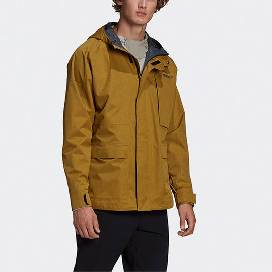adidas Xplr 2.5L R.R J Outdoor Windproof Reflective logo Sports Hooded Jacket Yellow GL7400