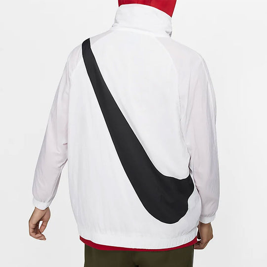 Men's Nike Sportswear Woven Swoosh Large Logo Sports Us Edition White Jacket BV3685-100 Jacket  -  KICKSCREW