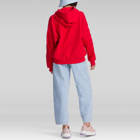 (WMNS) Levis Logo Hoodie Red 15759-0001