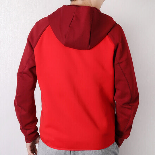 Nike Splicing hooded Colorblock Casual Jacket Red 928484-657