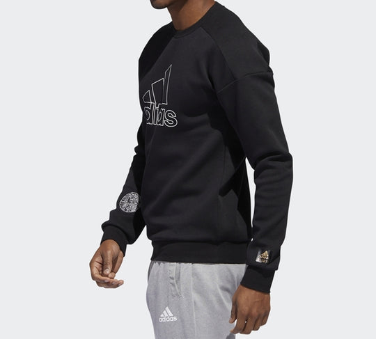 adidas Logo Printing Sports Pullover Black FU6222