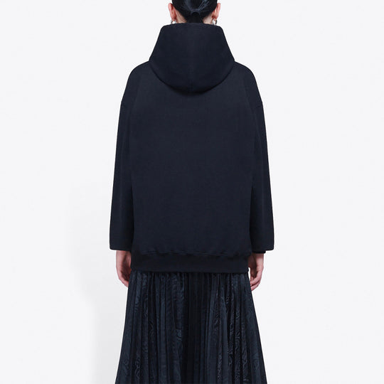 Balenciaga Loose hooded Long Sleeves Hoodie Black 570792TEV191000