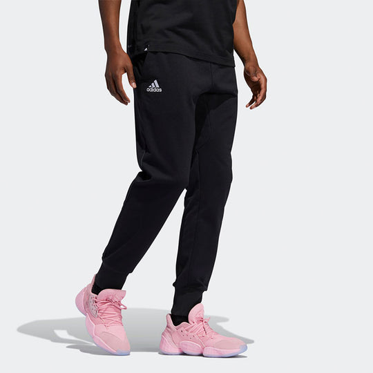 adidas Harden Fle Logo Fleece Lined Casual Sports Pants Black DX6828