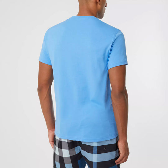 Men's Burberry SS21 Pattern Short Sleeve Blue 80400611
