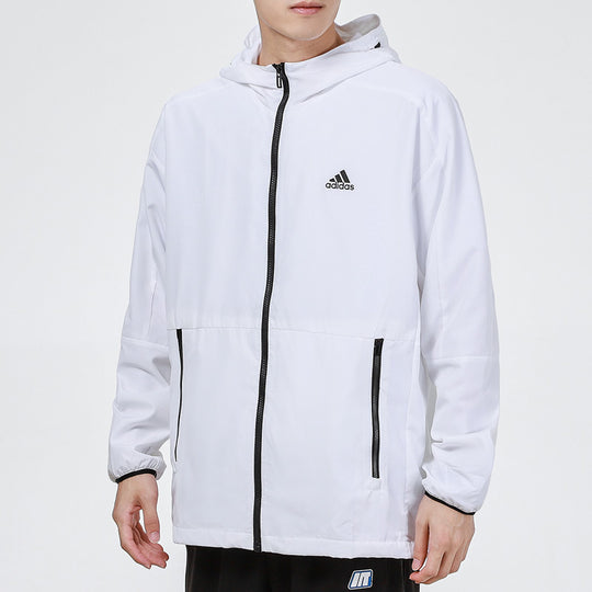 adidas St Wv Newblock Casual Sports Breathable Hooded Jacket White H40233