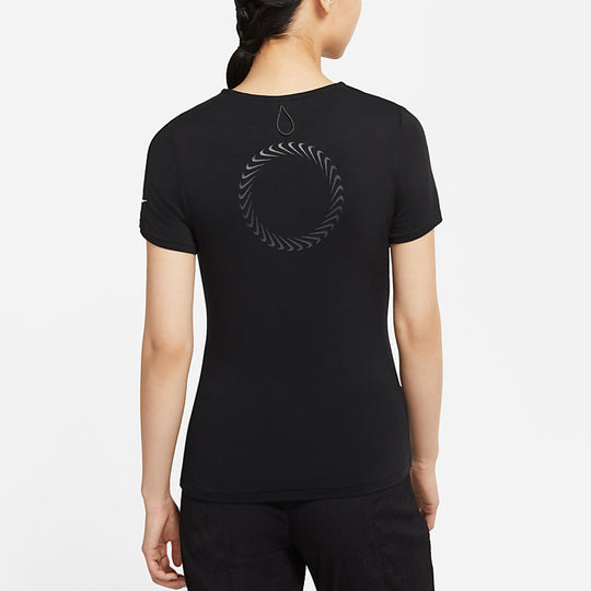 (WMNS) Nike Logo PrintTraining Sports Crewneck Short Sleeve T-Shirt Black DJ8519-010
