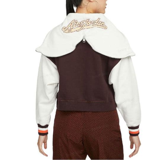 (WMNS) Air Jordan x Maison Chateau Rouge Crossover Colorblock Splicing Hoodie Asia Edition Brown DJ9763-203
