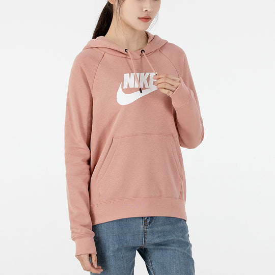 (WMNS) Nike Sportswear Knitting Printing Logo Hoodie 'Pink' BV4127-609