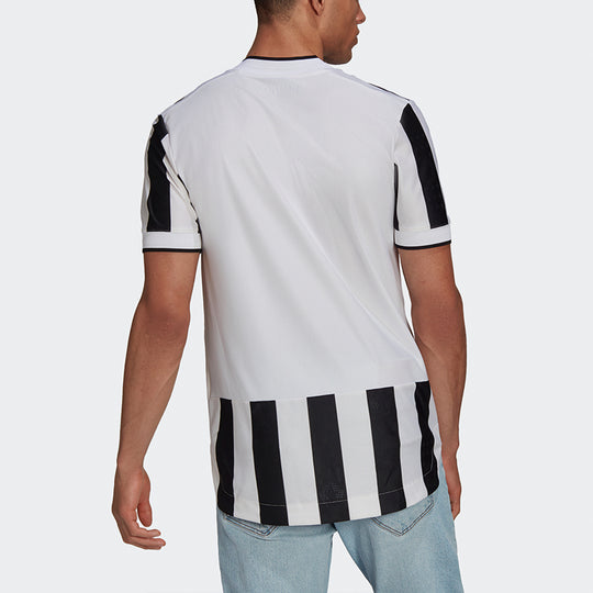 Men's adidas Juventus AU Player Edition 21-22 Season Home Soccer/Football Short Sleeve Black White T-Shirt GM7179