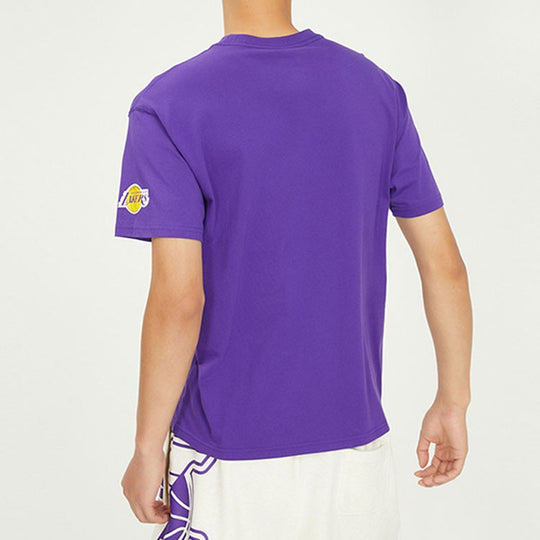 Jordan Los Angeles Lakers Alphabet Printing Round Neck Short Sleeve Purple DA6513-547