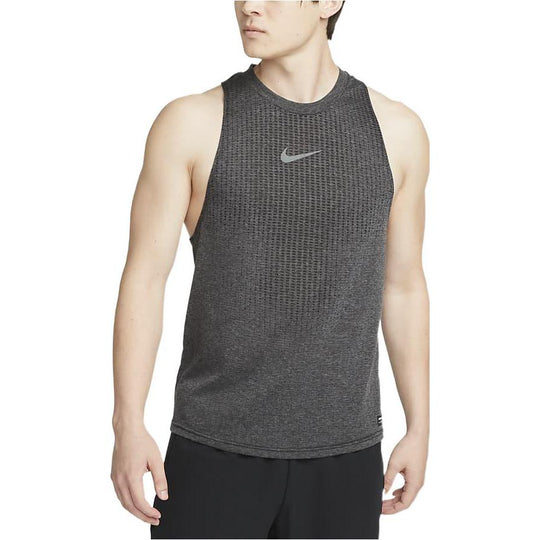 Men's Nike Pro Dri-FIT Solid Color Small Logo Training Gray Vest DM649 ...