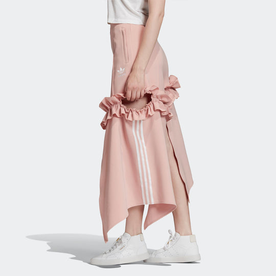 (WMNS) Adidas Originals x J KOO 3 Stripe Trefoil Ruffle Skirt 'Maroon ...