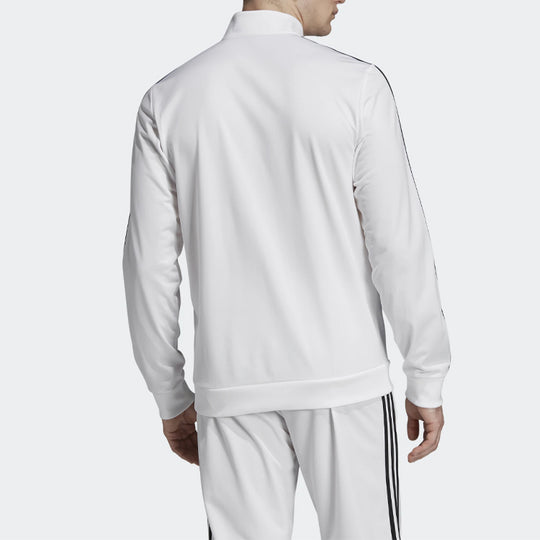 adidas Essentials3 Stripe Elastic Sports Jacket White EB3989