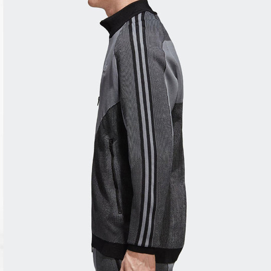 adidas originals Plgn Knitted Track Jacket 'Grey Black' CW5108
