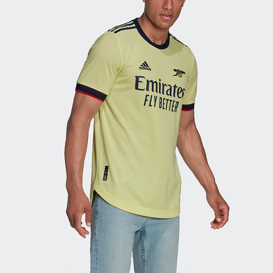 adidas 21-22Season Arsenal Guest Casual Sport Soccer Short Sleeve T-Shirt Men's Yellow GM0219