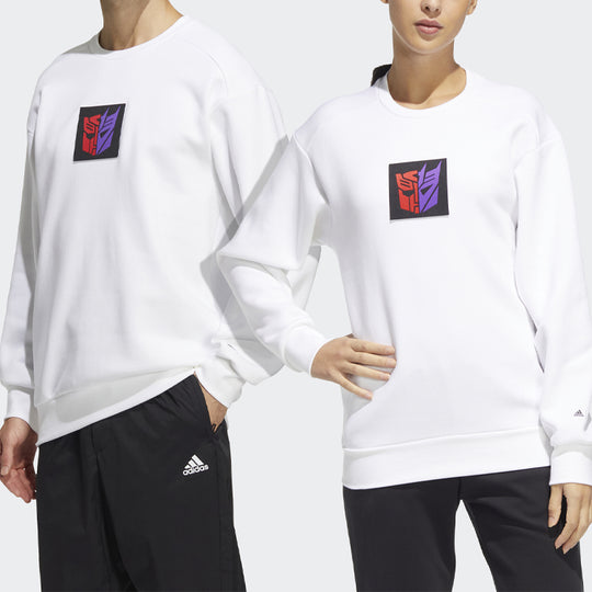 adidas x Transformers Crossover Limited Pattern Printing Round Neck Pullover Long Sleeves White HM7450
