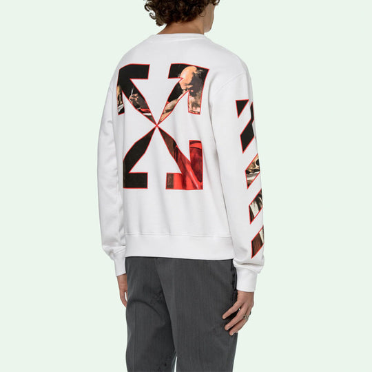 Off-White SS21 Round Neck Pullover Sports White OMBA025R21FLE0050125