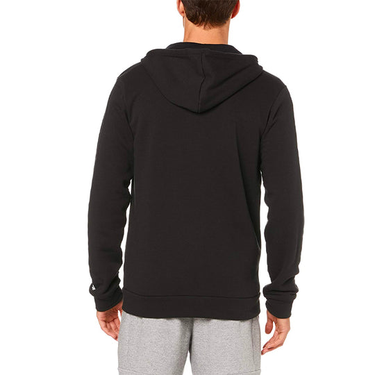 adidas Logo Printing Sports hooded Fleece Lined Jacket Black DM3130 ...