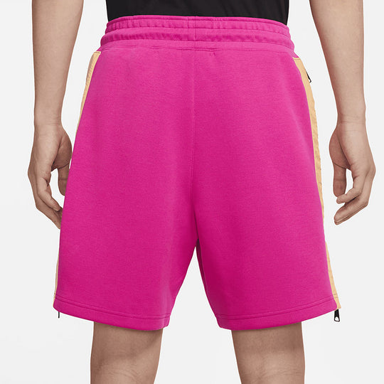 Men's Jordan Side Zipper Logo Label Lacing Straight Shorts Pink CZ4823-615