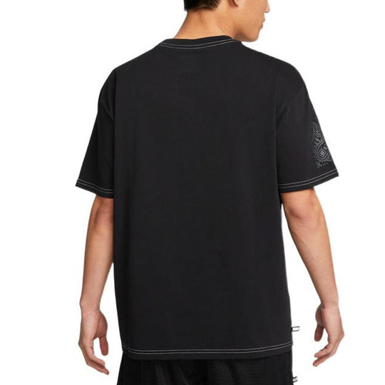 Nike Solid Color Alphabet Pattern Printing Round Neck Cotton Short Sleeve Black DQ1878-010