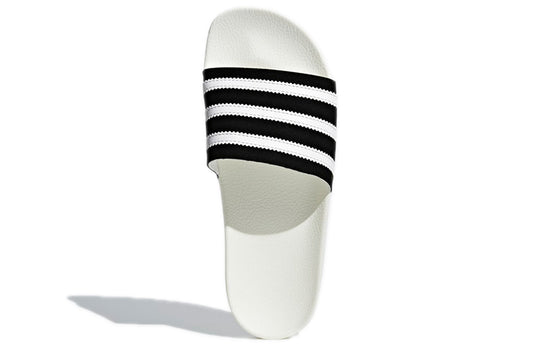 adidas originals Adilette Cozy Wear-Resistant White Black Unisex Slipp -  KICKS CREW