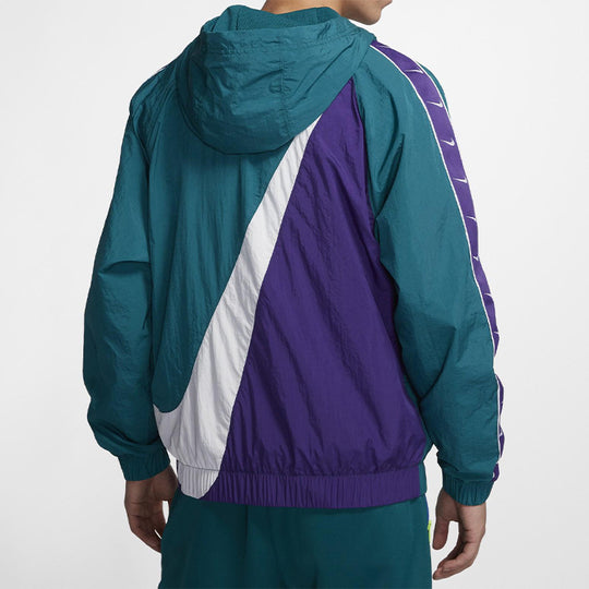 Nike AS Men's Nike Sportswear SWOOSH JKT Jacket WVN 'Geode Teal/White/Court Purple/White' CD0420-381