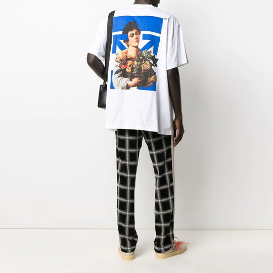 Off-White SS21 Printing Round Neck Pullover Short Sleeve Loose Fit White OMAA038S21JER0070140