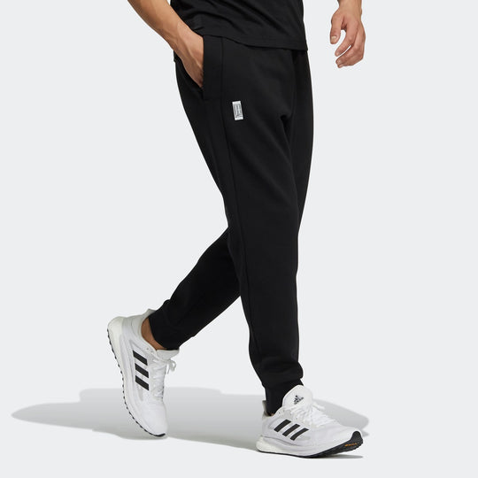 Men's adidas Solid Color Small Logo Sports Stylish Long Pants/Trousers Black H39255