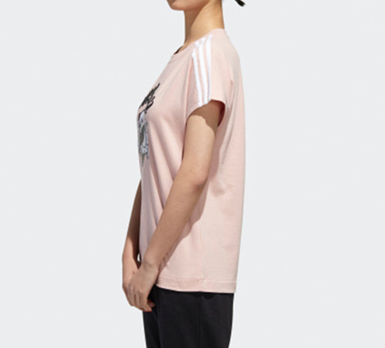 adidas neo Panda Tee Printing Loose Short Sleeve Pink Red GK1562