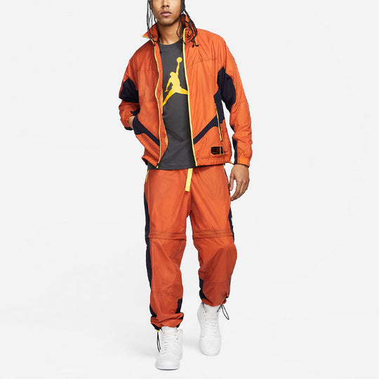 Air Jordan 23 Engineered Convertible Stitched Contrast Sports Trousers For Men Yellow CV2789-875