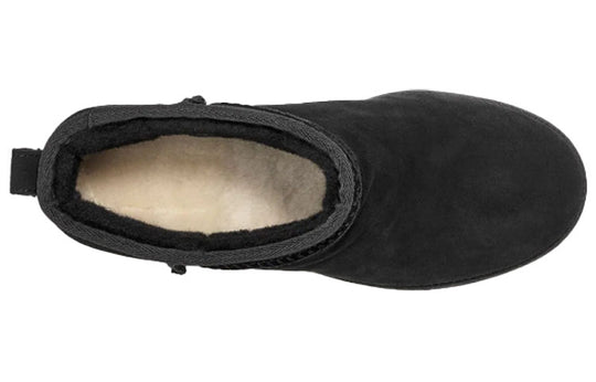 (WMNS) UGG Classic Femme Mini Short Boots Black 1104609-BLK - KICKS CREW