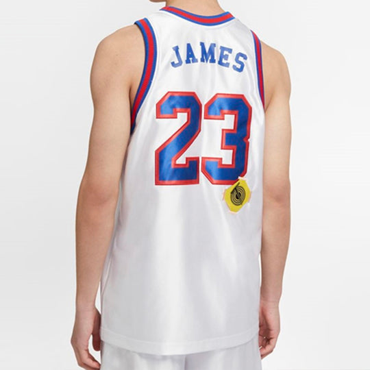 Nike NBA Large Dunk 2 Space Jam LeBron James 23 Large Jersey White CW4 ...