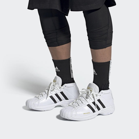 adidas Pro Model 2G Basketball Shoes 'White Black' FV8049