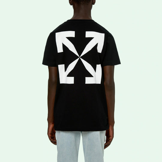 OFF-WHITE SS21 Pattern Printing Round Neck Short Sleeve Black OMAA027R ...