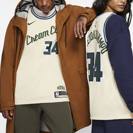 Milwaukee Bucks Cream City Giannis Antetokounmpo Nike Swingman Jersey Large  for sale online
