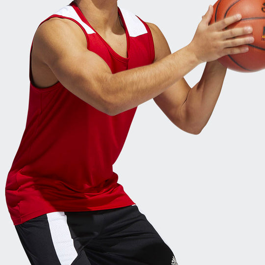 adidas Basketball Training Casual Sports Vest Red DY7372