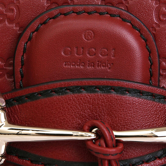 GUCCI Leather Old Flower Logo Embossing Horsebit Chain Single-Shoulder Bag Small Red 449636-BMJ1G-6420